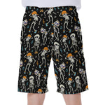 Dancing Skeleton Party Pattern Print Men's Beach Shorts