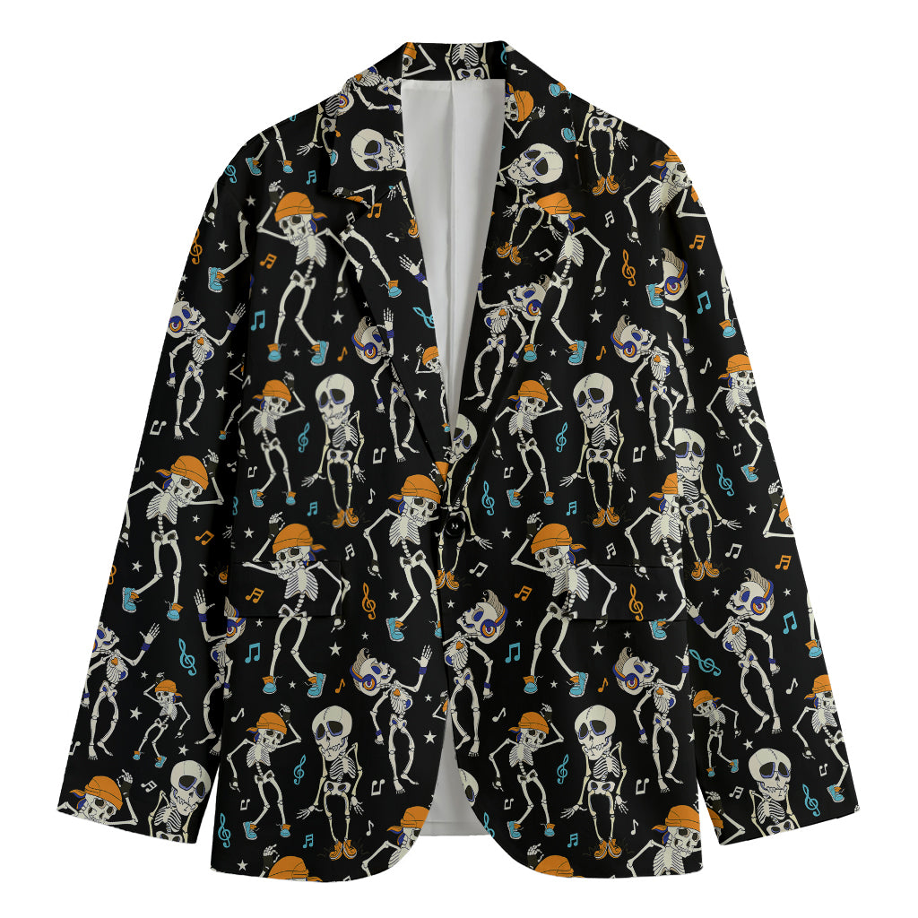 Dancing Skeleton Party Pattern Print Men's Blazer