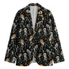 Dancing Skeleton Party Pattern Print Men's Blazer