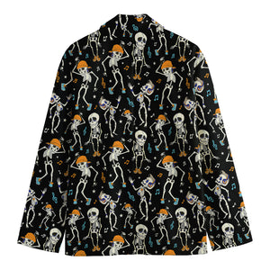 Dancing Skeleton Party Pattern Print Men's Blazer