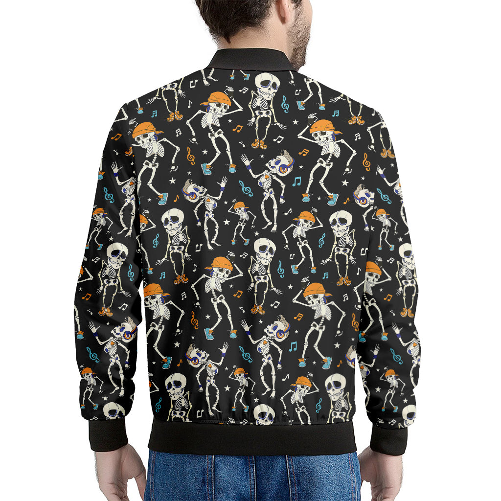 Dancing Skeleton Party Pattern Print Men's Bomber Jacket