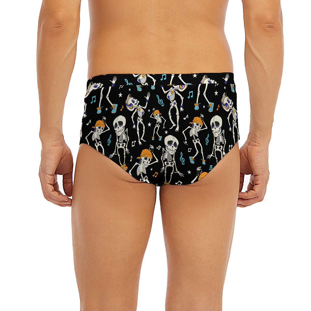 Dancing Skeleton Party Pattern Print Men's Briefs
