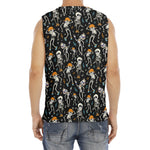 Dancing Skeleton Party Pattern Print Men's Fitness Tank Top