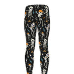 Dancing Skeleton Party Pattern Print Men's leggings