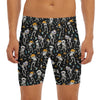 Dancing Skeleton Party Pattern Print Men's Long Boxer Briefs