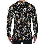 Dancing Skeleton Party Pattern Print Men's Long Sleeve T-Shirt