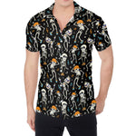 Dancing Skeleton Party Pattern Print Men's Shirt