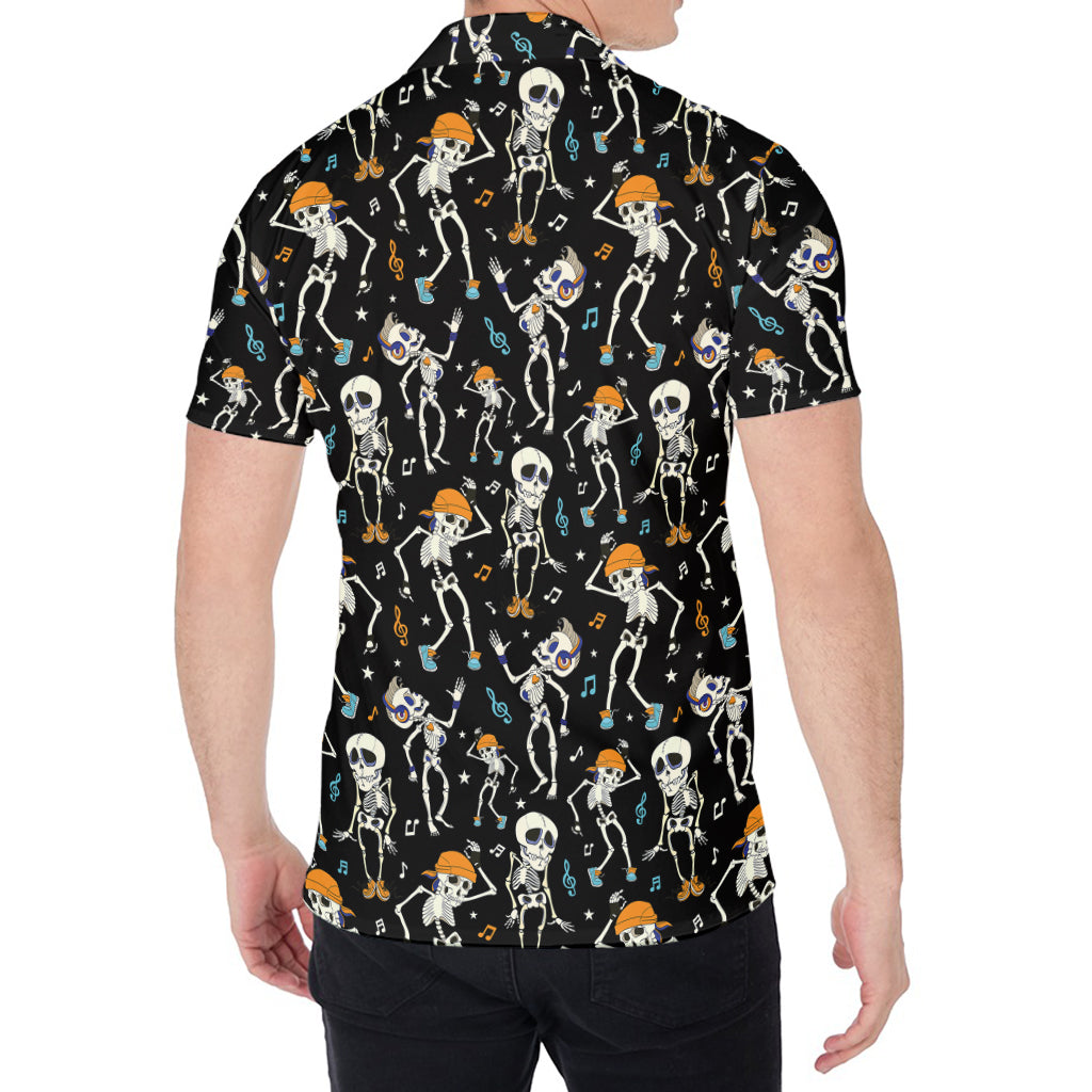 Dancing Skeleton Party Pattern Print Men's Shirt