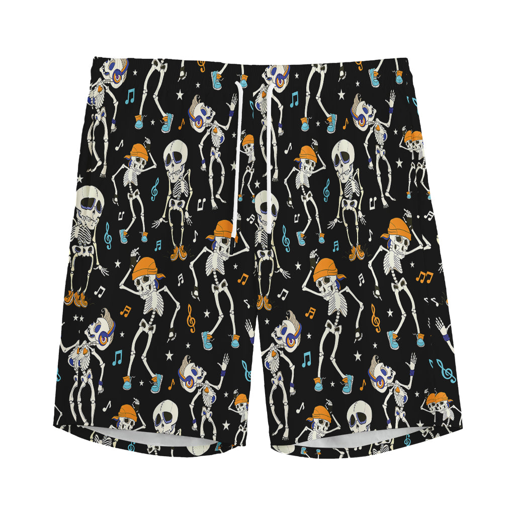 Dancing Skeleton Party Pattern Print Men's Sports Shorts