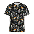 Dancing Skeleton Party Pattern Print Men's Athletic T-Shirt
