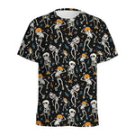 Dancing Skeleton Party Pattern Print Men's Sports T-Shirt