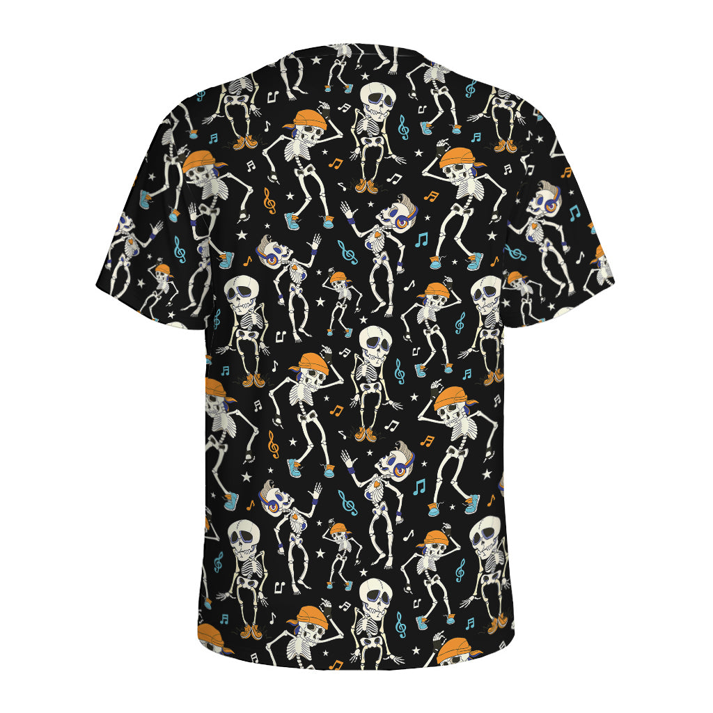 Dancing Skeleton Party Pattern Print Men's Sports T-Shirt