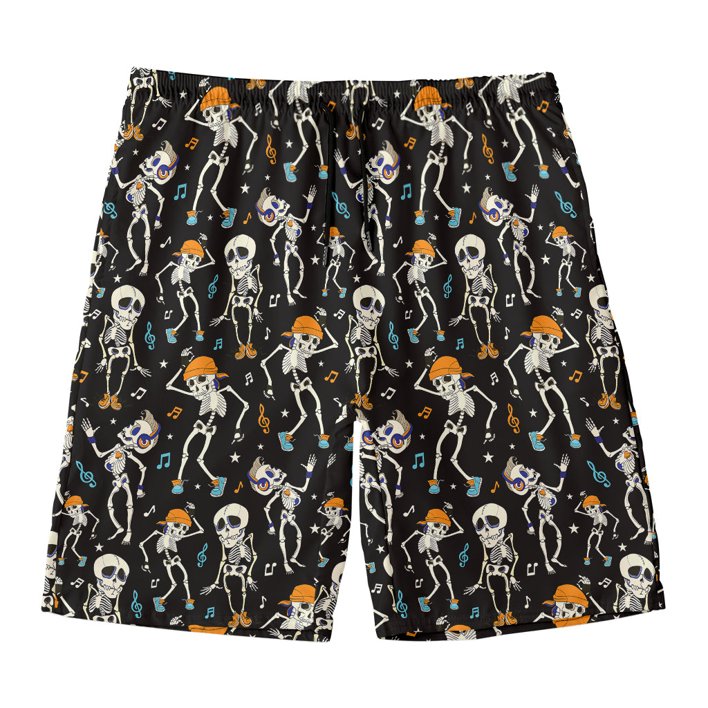 Dancing Skeleton Party Pattern Print Men's Swim Trunks