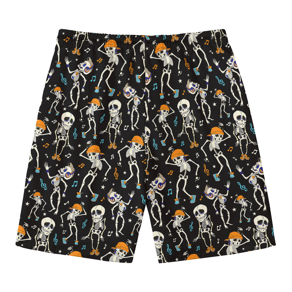 Dancing Skeleton Party Pattern Print Men's Swim Trunks