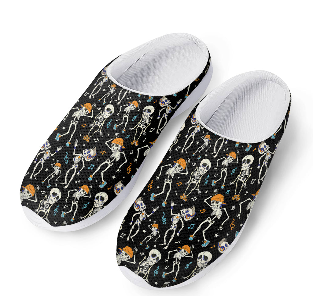 Dancing Skeleton Party Pattern Print Mesh Casual Shoes