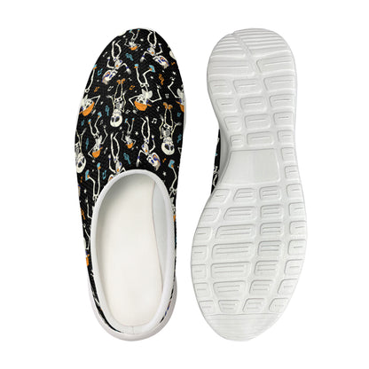 Dancing Skeleton Party Pattern Print Mesh Casual Shoes