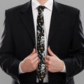 Dancing Skeleton Party Pattern Print Necktie