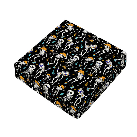 Dancing Skeleton Party Pattern Print Outdoor Seat Cushion Cover