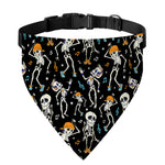 Dancing Skeleton Party Pattern Print Over The Collar Dog Bandana