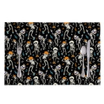 Dancing Skeleton Party Pattern Print Placemat