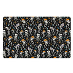 Dancing Skeleton Party Pattern Print Polyester Doormat