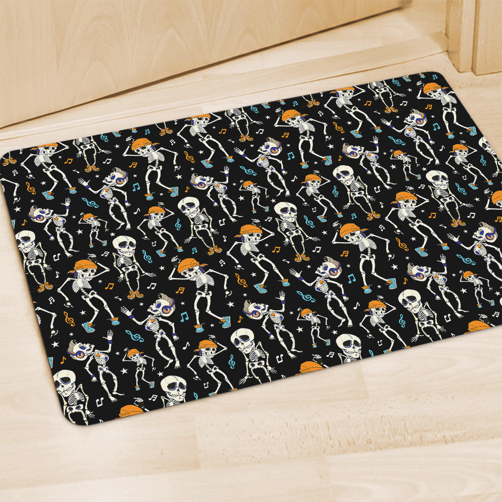 Dancing Skeleton Party Pattern Print Polyester Doormat