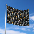 Dancing Skeleton Party Pattern Print Polyester Flag