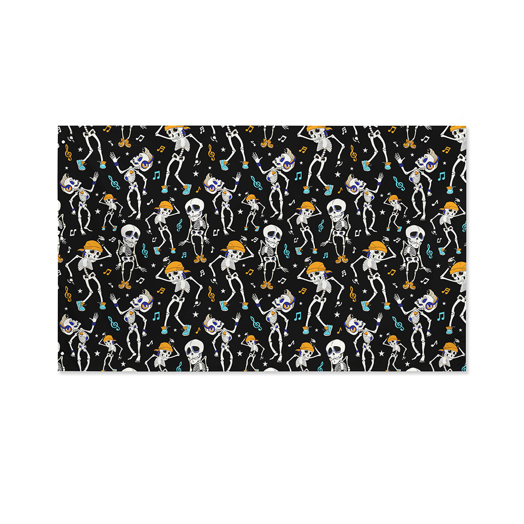 Dancing Skeleton Party Pattern Print Polyester Flag