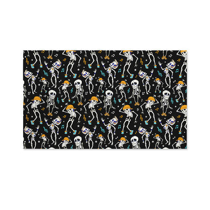 Dancing Skeleton Party Pattern Print Polyester Flag