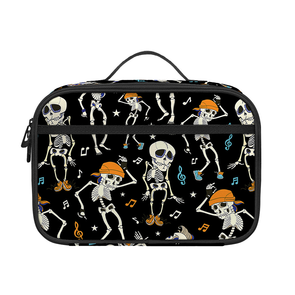 Dancing Skeleton Party Pattern Print Portable Lunch Bag