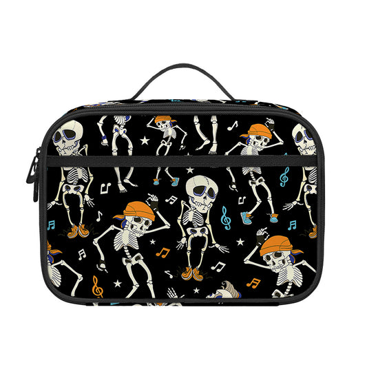 Dancing Skeleton Party Pattern Print Portable Lunch Bag