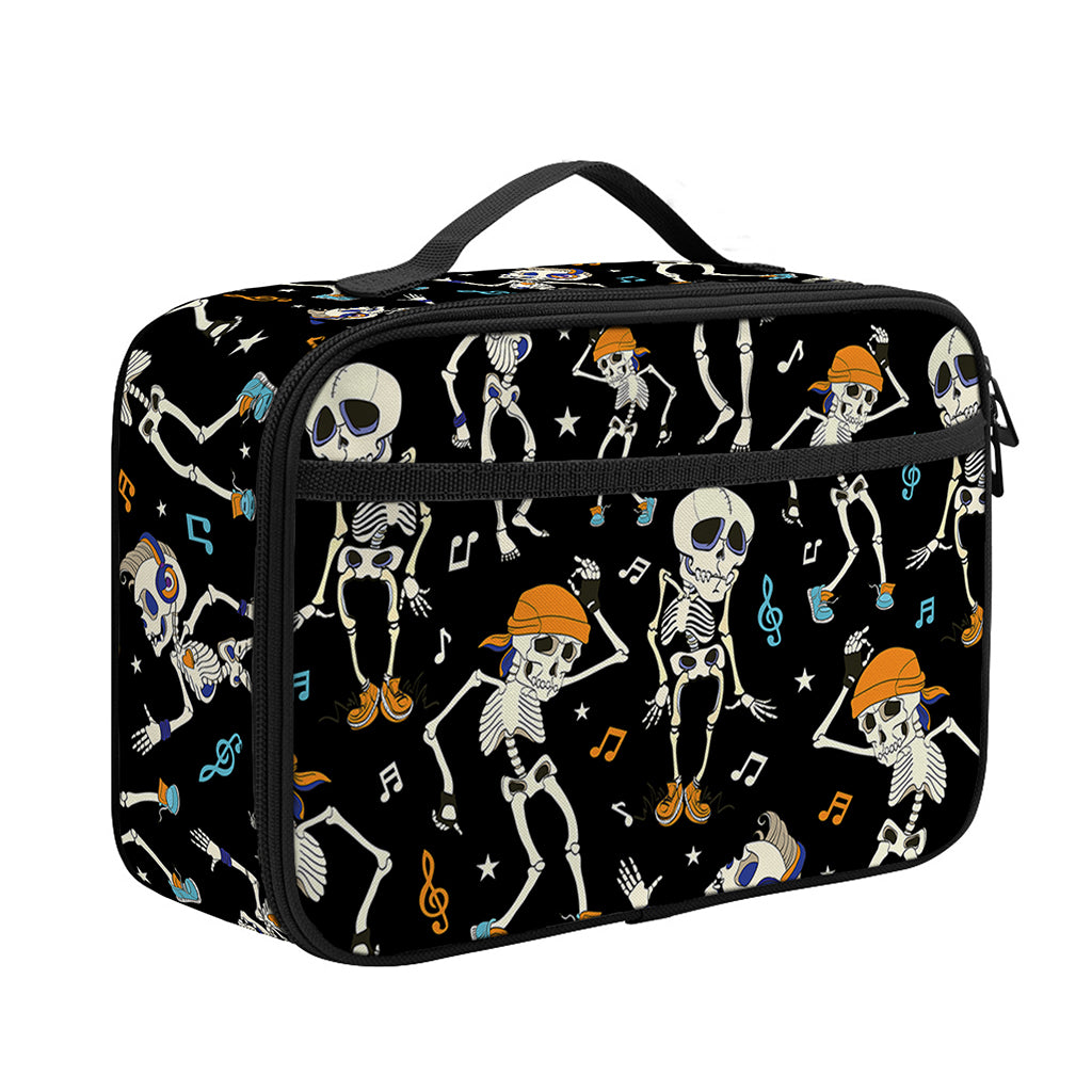 Dancing Skeleton Party Pattern Print Portable Lunch Bag