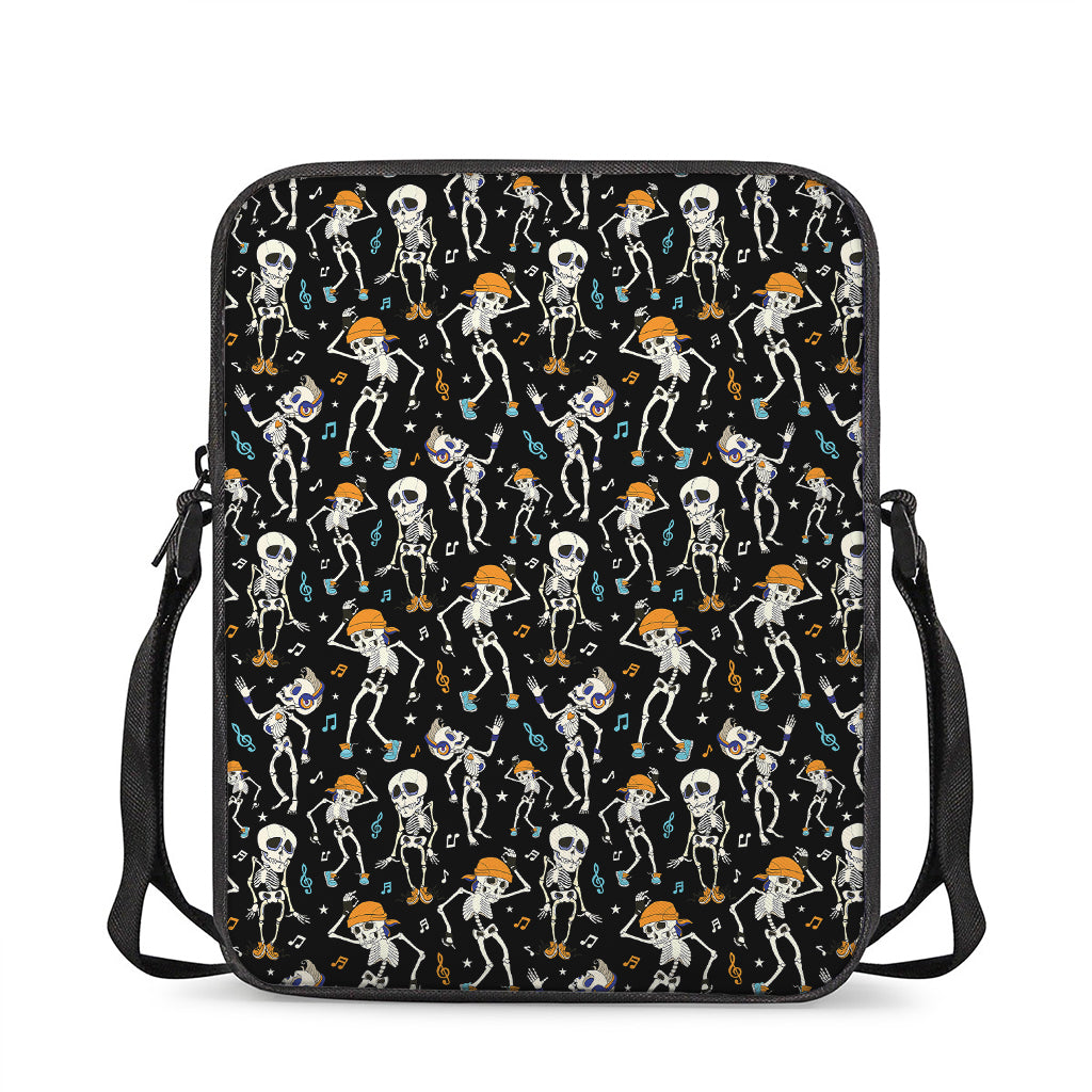 Dancing Skeleton Party Pattern Print Rectangular Crossbody Bag
