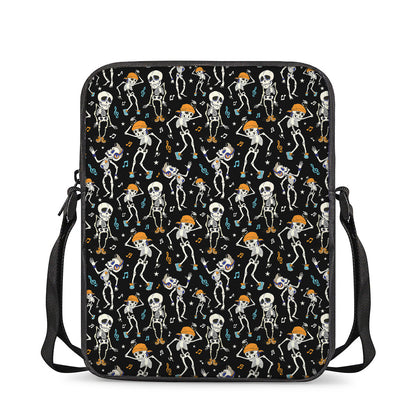 Dancing Skeleton Party Pattern Print Rectangular Crossbody Bag