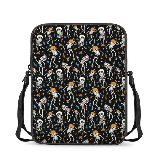 Dancing Skeleton Party Pattern Print Rectangular Crossbody Bag