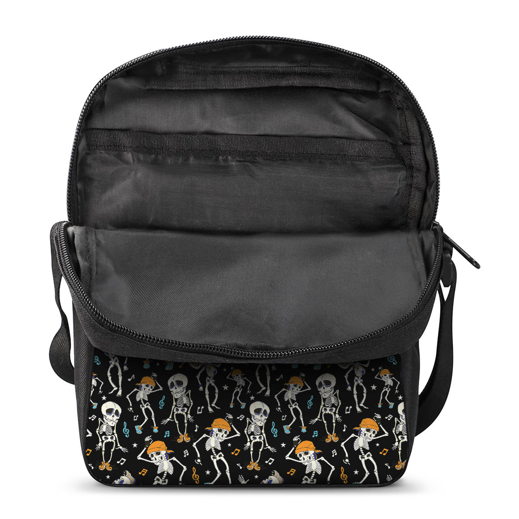 Dancing Skeleton Party Pattern Print Rectangular Crossbody Bag