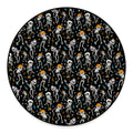 Dancing Skeleton Party Pattern Print Round Floor Mat