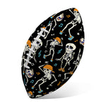 Dancing Skeleton Party Pattern Print Rugby Ball