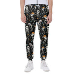 Dancing Skeleton Party Pattern Print Scuba Joggers