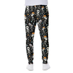 Dancing Skeleton Party Pattern Print Scuba Joggers