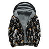 Dancing Skeleton Party Pattern Print Sherpa Lined Zip Up Hoodie