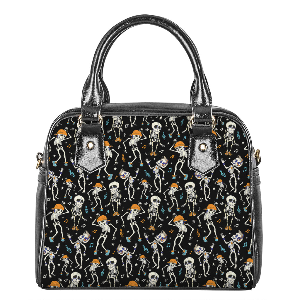 Dancing Skeleton Party Pattern Print Shoulder Handbag