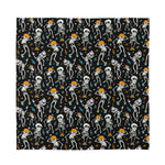 Dancing Skeleton Party Pattern Print Silk Bandana