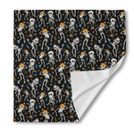 Dancing Skeleton Party Pattern Print Silk Bandana