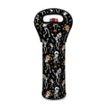 Dancing Skeleton Party Pattern Print Single Neoprene Wine Tote
