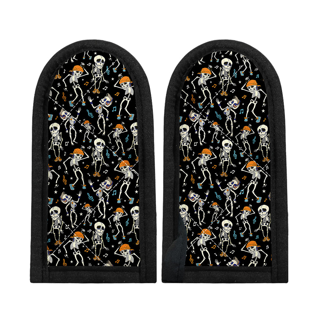 Dancing Skeleton Party Pattern Print Skillet Handle Cover