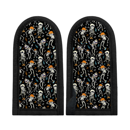 Dancing Skeleton Party Pattern Print Skillet Handle Cover