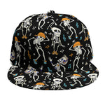 Dancing Skeleton Party Pattern Print Snapback Cap