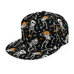 Dancing Skeleton Party Pattern Print Snapback Cap