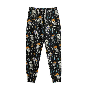 Dancing Skeleton Party Pattern Print Sweatpants